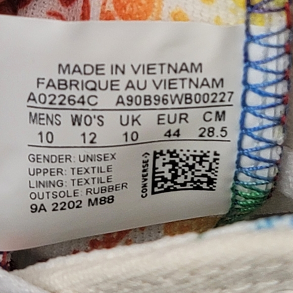 Converse Chuck Taylor All-Star Lift Low LGBT Men's 10 -Women's 12 Rainbow - Picture 9 of 10